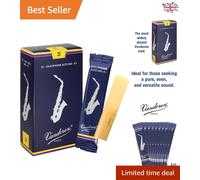 Traditional Wood Alto Saxophone Reeds - 10 Pack, Strength 3 for Musicians