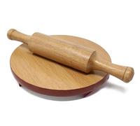 Traditional Wooden Chapati Rolling Board and Pin Set, Handmade Roti Making Board with Roller for Flatbreads, Tortillas, Paratha