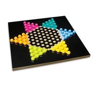 Traditional Wooden Chinese Checkers Board Set Strategy Game & Instructions