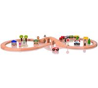Traditional Wooden First Train Set - Figure of Eight - 40 Pieces - Compatible with Brio and BigJigs Train Sets