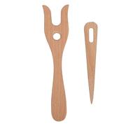 Traditional Wooden Lucet Fork Braiding Kit - Manual Knitting Tool For Making Strings Braids | Hand Wool With Large Needle, Art Bracelet