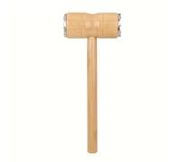 Traditional Wooden Meat Tenderizer Mallet, Solid Wood Handle with Steel Head, Professional Kitchen Tool for Steak Preparation