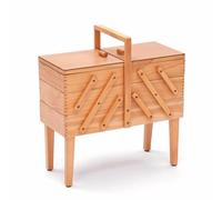 Traditional Wooden Natural Cantilever Legs Sewing Storage Large 3 Tier Box Gift