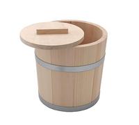 Traditional Wooden Pickling Barrel with Lid, 10L Capacity, 27.5 cm Height, Fir Wood Construction