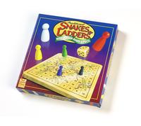 Traditional Wooden Snakes & Ladders Board Game Classic Family Game 2-6 Players