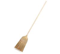Traditional Wooden Straw Corn Broom 140 cm / 55 in Natural Garden Yard Stable Sweeping American Style Brush
