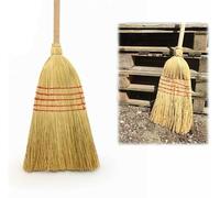 TRADITIONAL WOODEN STRAW CORN BROOM GARDEN SWEEPING STABLE YARD BRUSH