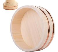 Traditional Wooden Sushi Rice Mixing Bowl with Copper Band, Ideal for Beginners and Professionals, Perfect Tool for Authentic Japanese Cuisine