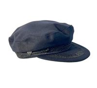 Traditional Wool Breton Cap | Size 57cm | Captain Fisherman Mariner Yachtsman Sailors Fiddlers Cap | Baker Boy Flat Cap Skipper | Designed in The UK Navy Blue