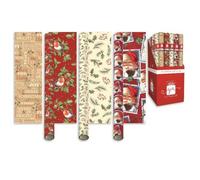 Traditional Wrap 4 x 7m Christmas Wrapping Paper Roll Festive Season Wrapping Paper Assorted Designs Gift Wrap Ideal for Christmas Birthday Holidays & Celebrations Sold by Zinnia