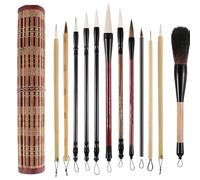 Traditional Writing Brush - Fine Tip Point, Long Handle Grip, Flexible Chinese Ferrule Band, Soft Natural Fiber Bristle | Painting waste Creation East Asian Art Studio Home Desk
