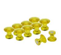 Traditional Yellow Magnetic Map Pin Magnets For Fridge, Whiteboard, Noticeboard, Filing Cabinet - Pack Of 12
