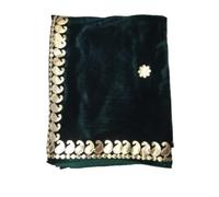 Traditions Bazaar Women's Embroidered Velvet Dupatta, Teal Green, One size