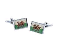 Traditonal Welsh Flag Cufflinks with Tin Gift Box