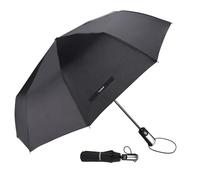 TradMall Travel Umbrella Windproof with 46/56 Inches Large Canopy 10 Reinforced Fiberglass Ribs Ergonomic Handle Auto Open & Close, Black, 56 Inches, Classic