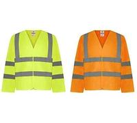 Traega TWC03 High Visibility Hi Vis Viz Long Sleeve Safety Vest Waistcoat EN471 (Small, Hi Vis Orange)