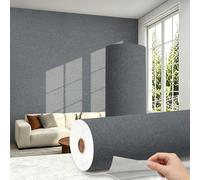 Trafagala 2 Roll Thick Self Adhesive Thermal Wallpaper Damp Proof Foil Backed Wallpaper Mould Resistant Waterproof Insulated Wall Covering Roll 3D Black Textured Peel and Stick to Cover Bad Walls