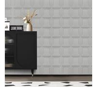 Trafagala 3D Grey Panel Wallpaper - Wood Effect Wall Panelling Kits for Living Room, Bedroom, Hallway and Stairs