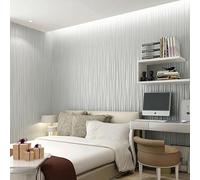 Trafagala 9.5 m x 0.53 m Silver Grey Glitter Striped Wallpaper Modern Damask Embossed Textured Wallpaper for Living Room Bedroom TV Background Non-Woven Wallpaper Roll Modern Stripes