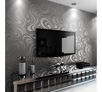 Trafagala Dark Grey Wallpaper Black and Silver Wallpaper for Living Room Hallway Bedroom Lounge