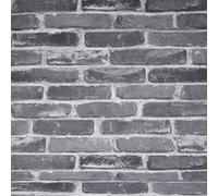 Trafagala Grey Brick Wallpaper 3D Effect Brick Slips for Fireplace Brick Effect Wallpaper for Kitchen Bookcase Dining Room Living Room Feature Wall Boys Wallpaper for Bedroom Gaming