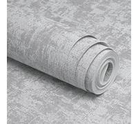 Trafagala Grey Concrete Wallpaper Shabby Chic Wallpaper Industrial Textured for Living Room Bedroom Fireplace Decorative Wall Paper Roll with Distressed Pattern Silver Glitter Metallic Detailing