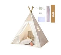 Trafagala Kids Teepee Tent White 160cm CE Certified Childrens Teepee Play Tent Indoor Outdoor Tipi Playhouse Garden Beach Wigwam