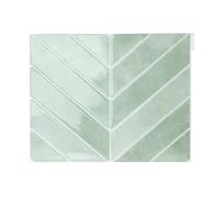 Trafagala Kitchen Stick on Tiles Sage Green Vinyl Wall Tile Stickers Kitchen Tiles Self Adhesive Splashback for Bathroom Sink, Herringbone 10-Sheet,(29x23cm)