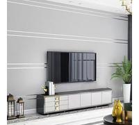Trafagala Luxury Nordic Modern Grey Silver Horizontal and Vertical Stripes Embossed Non-Woven Wallpaper Living Room Bedroom Adults Background Hallway Lounge Kitchen Wallpaper