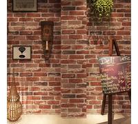 Trafagala Red Brick Wallpaper Vintage Gothic Fake Brick Wallpaper 3D Effect for Living Room Fireplace Feature Wall Bedroom Ceilings Cream Kitchen