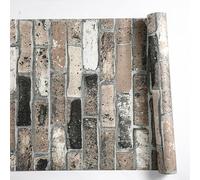 Trafagala Rustic Brick Effect Wallpaper 3D Brick And Stone Pattern Effect Wallpaper Non-Woven Fabric Brick Pattern Anti-Fouling Texture Bookcase Wallpape Vintage Slate for House Decoration Brown Brick