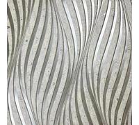Trafagala Silver White Wave Embossed Textured Wallpaper Glitter in The Light Waves Silver White Quality Textured Feature Wallpaper Marble for Livingroom Bedroom Kitchen