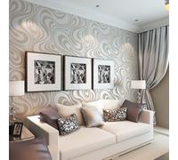 Trafagala Taupe Modern 3D Embossed Abstract Galaxy Wallpaper for Adults Living Room Bedroom Hallway and Stairs Bright Stripe Textured Wallpaper with Funky Feature Gothic Ideas Vintage Mural