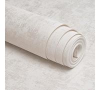 Trafagala White Concrete Wallpaper Shabby Chic Wallpaper Industrial Textured for Living Room Bedroom Fireplace Decorative Wall Paper Roll with Distressed Pattern Silver Glitter Metallic Detailing