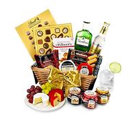 Trafalgar Luxury Gin Hamper - Gin and Tonic Gift Set with Fever-Tree, Mature Cheddar, Cotswold Brie, Chilli Peanuts - G&T Gifts for Birthdays, Anniversaries and other Occasions, from Regency Hampers