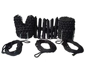 Trafalgar Marine Complete rope fender set for canal narrow boats (1 x long button, 1 x V Bow, 6 x side fenders and 3 x mooring ropes) - Black