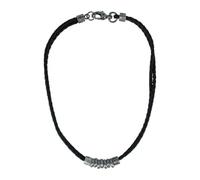 Trafalgar Men's DaVinci Vegan Leather Metal Bead and Ring Necklace, One Size, Vegan Leather, No Gemstone