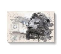 Trafalgar Square Lions London Canvas Print for Living Room Bedroom Home Office Décor, Wall Art Picture Ready to Hang, 30 x 20 Inch (76 x 50 cm)