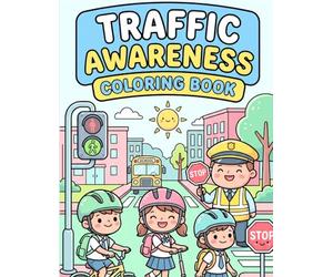 Traffic Awareness Coloring Book: 50 Fun Road Safety Scenes to Color While Learning Traffic Signs, Rules, and Safe Habits for Kids Ages 4-12
