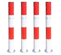 Traffic Barrier Bollard Post - Durable Steel Pipe for Road Lane Guidance, Single Unit, Heavy-Duty Road Safety Solution