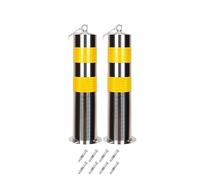 Traffic Bollard, Stainless Steel with Reflective Strips, Durable Warning Column for Safety, 114x600 mm, Pack of 7