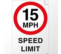 Traffic & Car Park Signs - 15 mph Speed Limit - REFLECTIVE self adhesive vinyl sticker (200mm x 300mm)