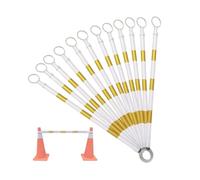 Traffic Cone Bar 1-12 Pcs Expandable Safety Cone Bars Lightweight Barricade For Parking Lots Road Construction (Cone Not Included)(White and Yellow,12Pcs)