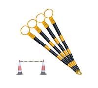 Traffic Cone Bar Expandable Safety Cone Bars Lightweight Barricade For Parking Lots Road Construction 1-12 Pcs(Black and Yellow,4Pcs)