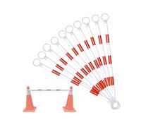 Traffic Cone Bar Expandable Safety Cone Bars Lightweight Barricade For Parking Lots Road Construction 1-12 Pcs(Red and White,10Pcs)