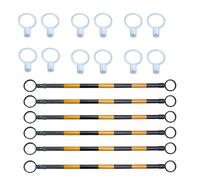 Traffic Cone Connecting Rods - 6 Pack Reflective Barricade Bars with Replacement Rings for Roadwork, Ideal for Safety and Visibility in Construction Zones
