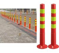 Traffic Cone Safety Barrier Delineator Post Cone Traffic Delineator Post Cones, 30Inch Tall Commercial Flexible Caution Cones Bollard Post For Traffic Control, Driveway B,Red and Yellow-4 Pack