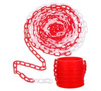 Traffic Cone Safety Chain Connector Kit, Plastic Red, Parking Use | Flexible Link Set for Cones and Barrier Poles, High Visibility, Easy to Carry, Driveway and Garage