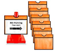 Traffic Cone Sleeve Safety Traffic Signs Orange Caution Sign Outdoor Activity Warning Sign Sports Cone Message Sleeve for School Outdoor Driveway Road Traffic Signals (6)