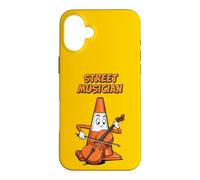 Traffic Cone Street Musician Improv Urban Funny Art Case for iPhone 16 Plus